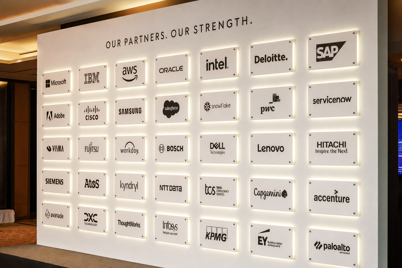 Client partner logo wall display